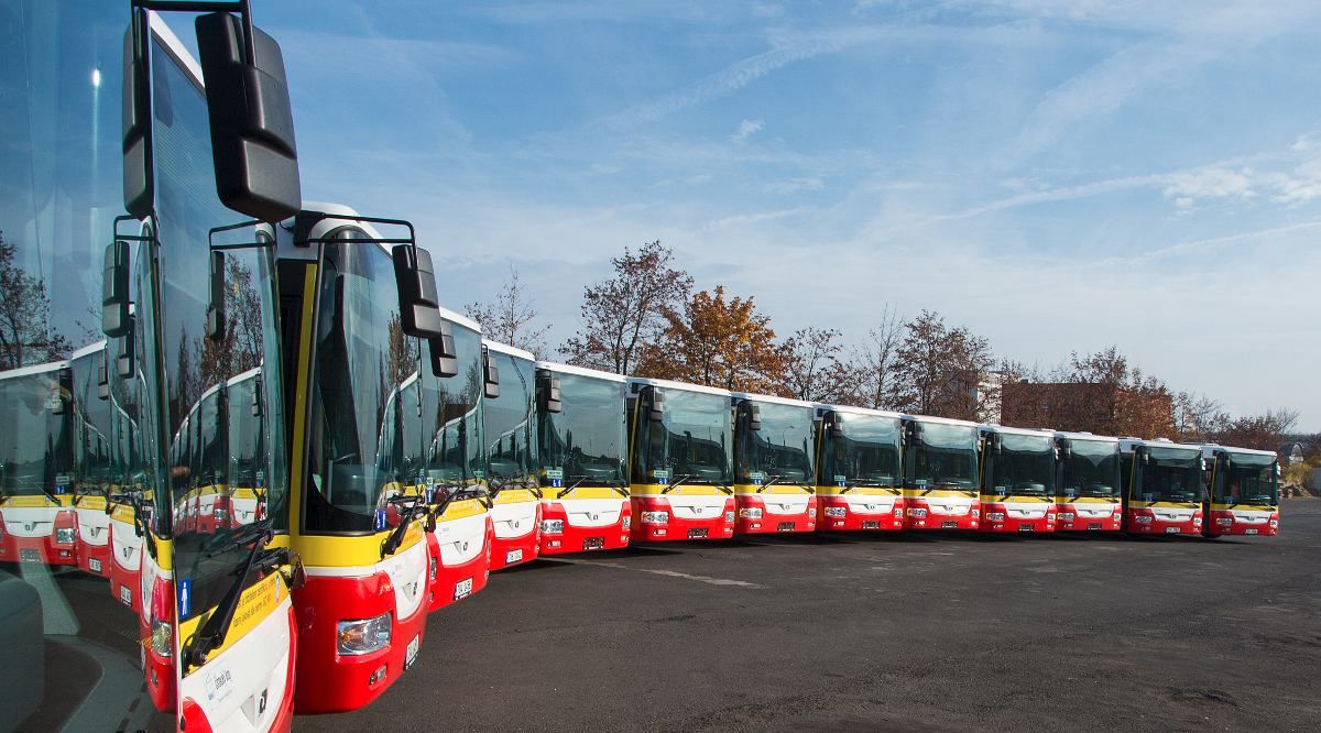 Autobusy dopravního podnuku měst Most a Litvínov vybavené zařízeními Radom