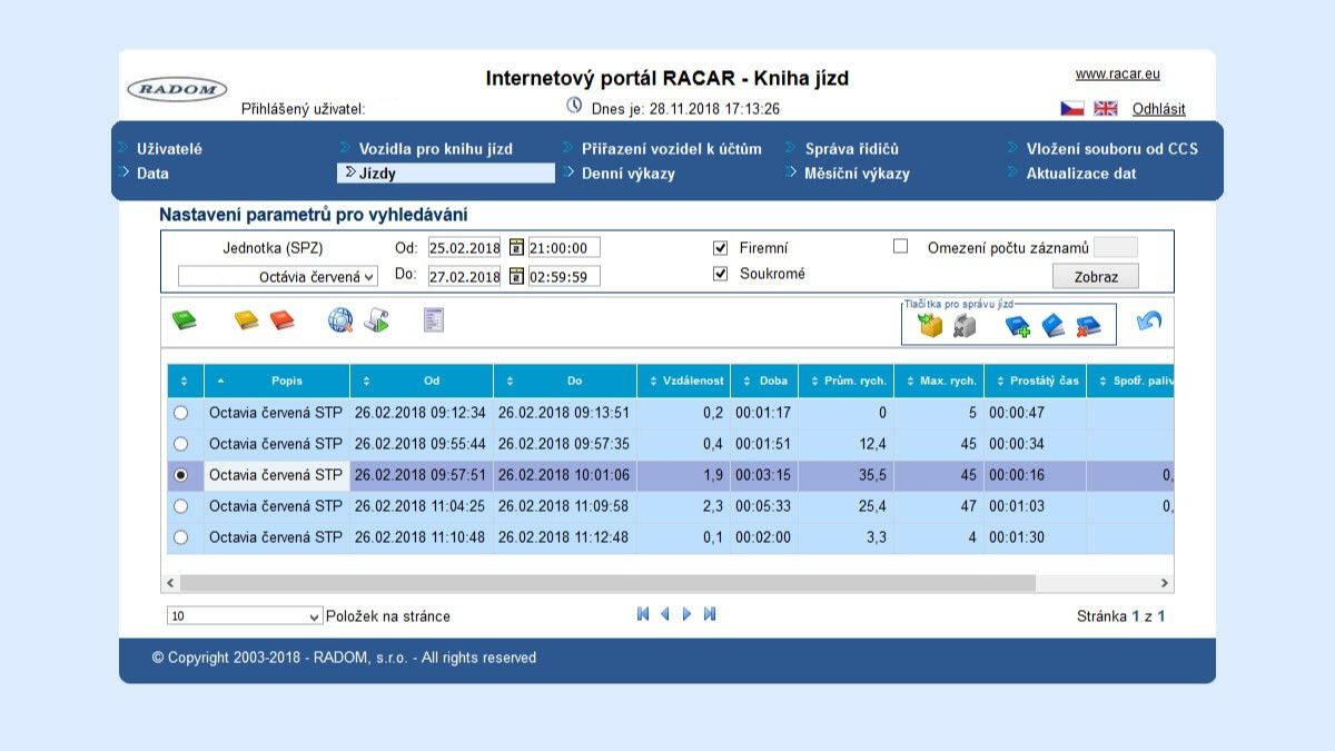Internetová Kniha jízd